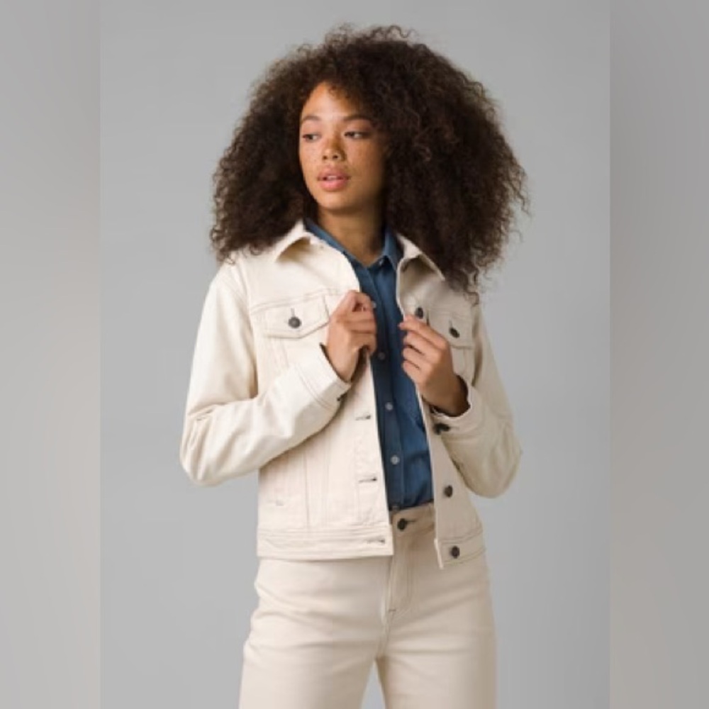 PrAna Natural Slate Rim Denim Jacket - Size Medium